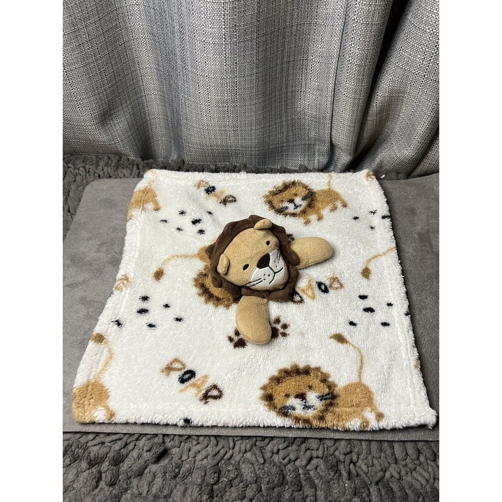 Little Lad Lion Lovey Security Blanket Plush Head Brown Cream Roar 13”